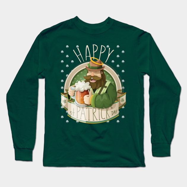 Happy St. Patrick's Day Gift Long Sleeve T-Shirt by BadDesignCo